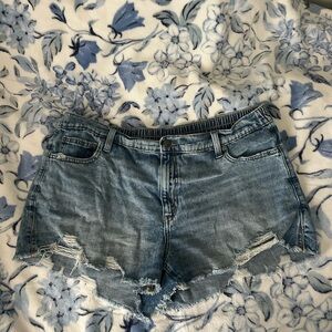 Aerie Distressed Blue Jean Shorts